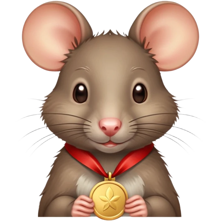rat with a gold medal and ribbon emoji
