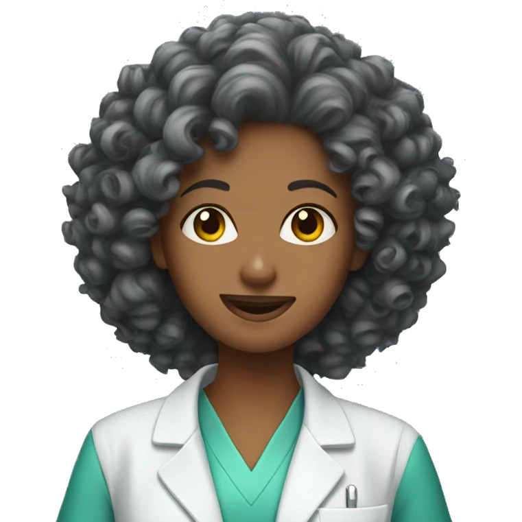 Dentist women curly hair  emoji