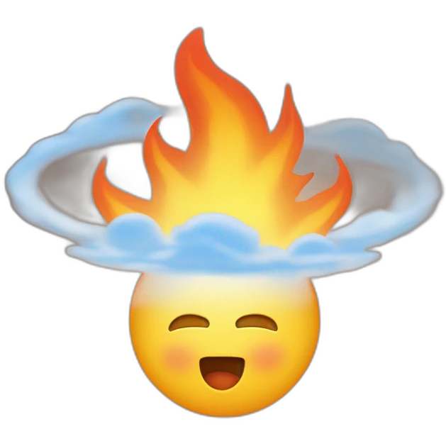 Météorite  ronde qui tombe du ciel avec du feu sur elle emoji