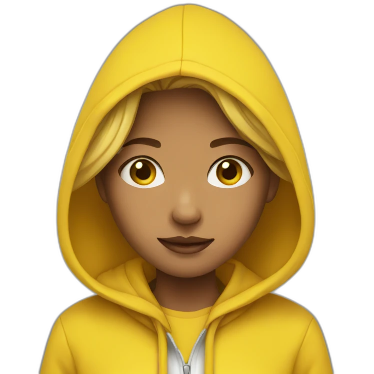 Girl in yellow hoodie emoji