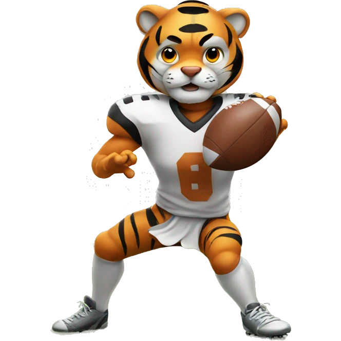 Tiger playing football emoji