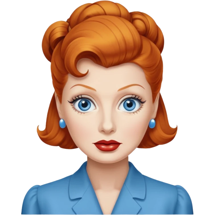 Lucille Ball with blue eyes emoji