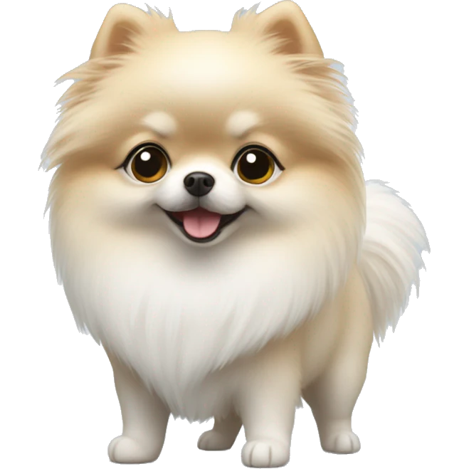 White mini little Pomeranian  emoji