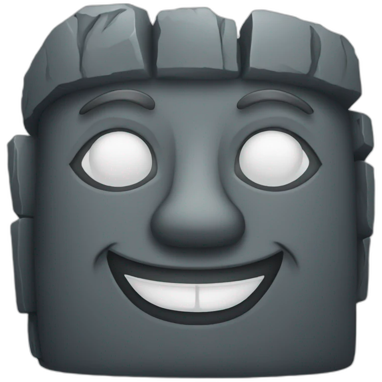 moai stone smiling emoji