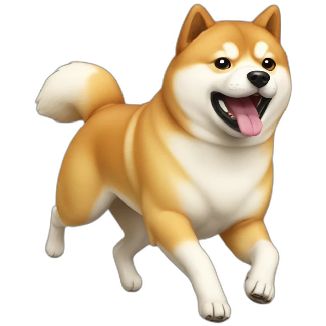 running fat Shiba dog emoji