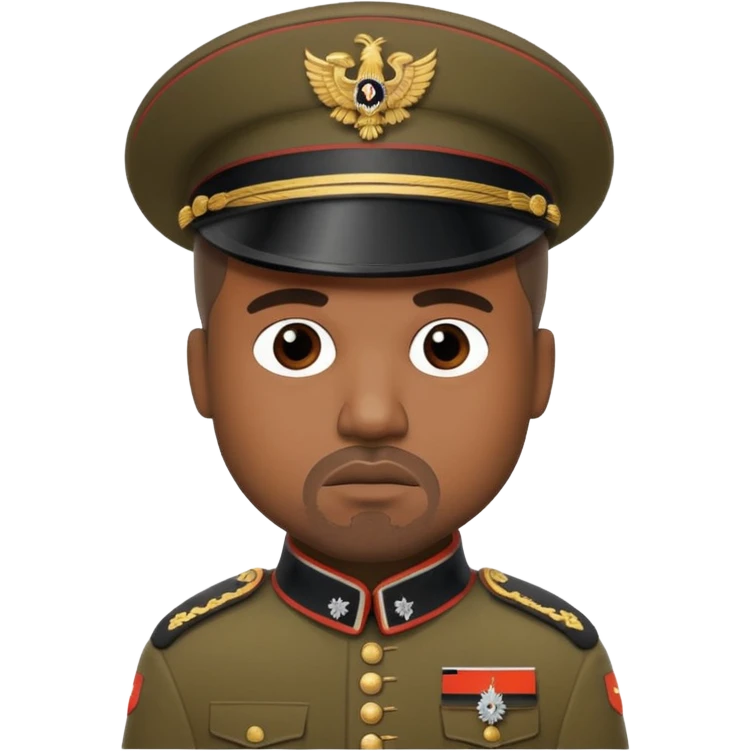 Kanye West cartoon character in historical German soldier outfit emoji