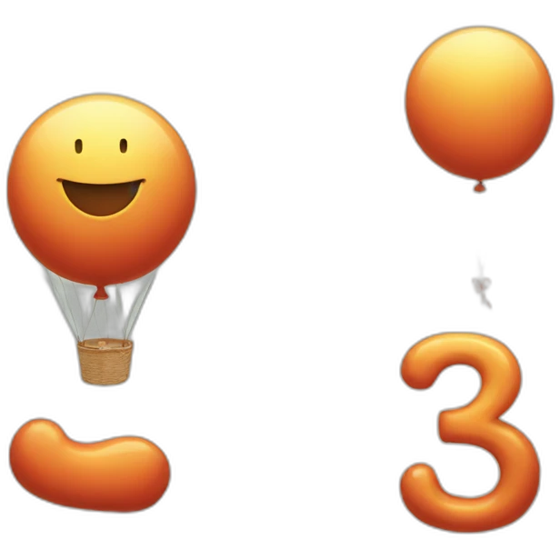 number 3 as a ballon emoji