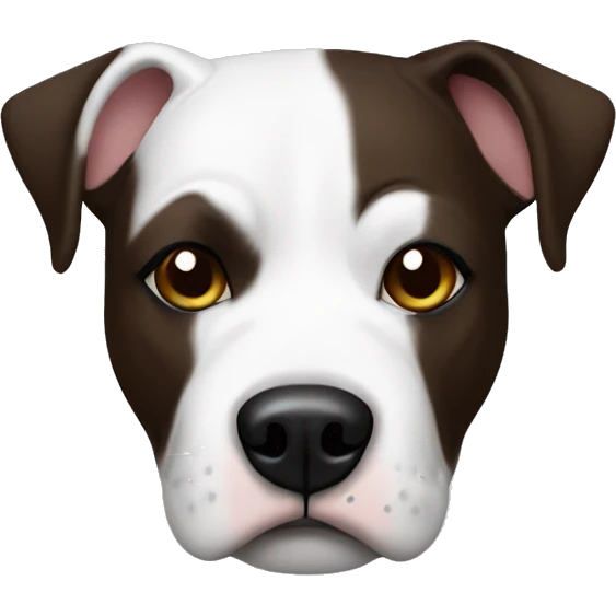 White and dark brown Staffie with patch over one side of the face  emoji