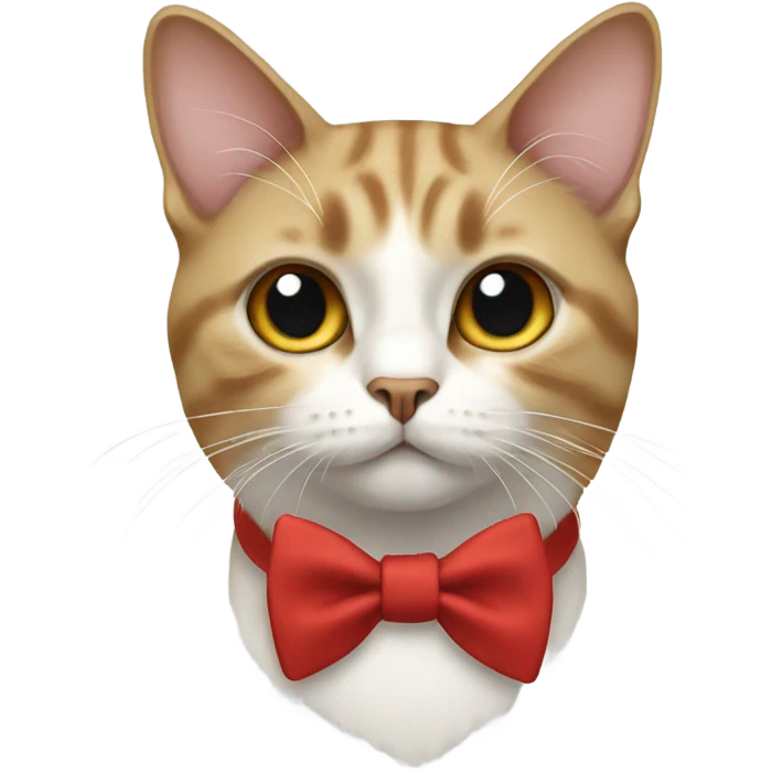 Cat wearing a bow emoji