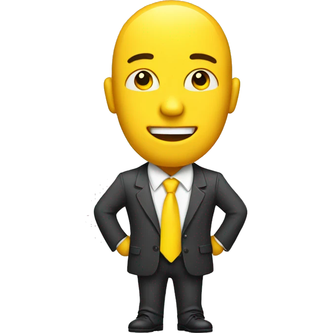 yellow stand business man with tie emoji