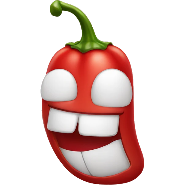 red chili pepper cute smiling emoji