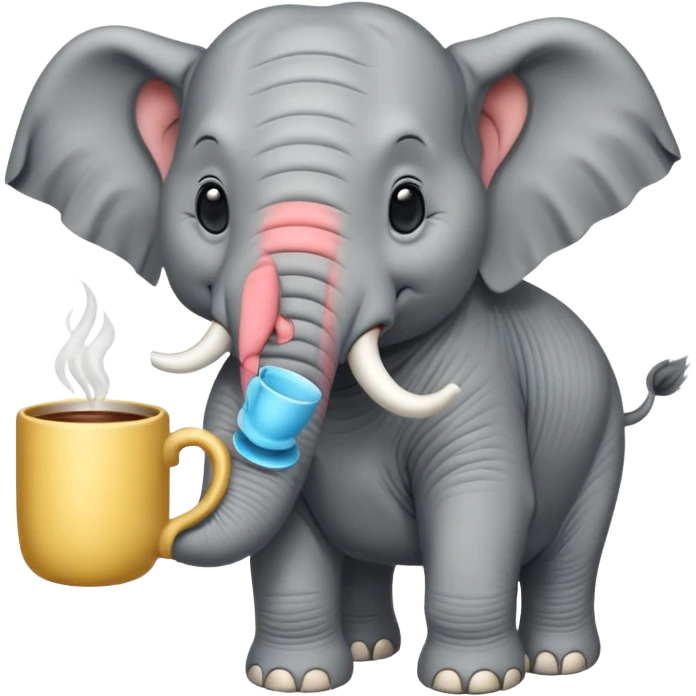 elephant with tea cup emoji