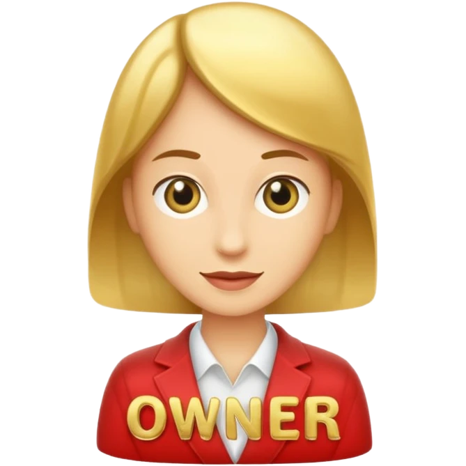 word "Owner" in golden letters emoji