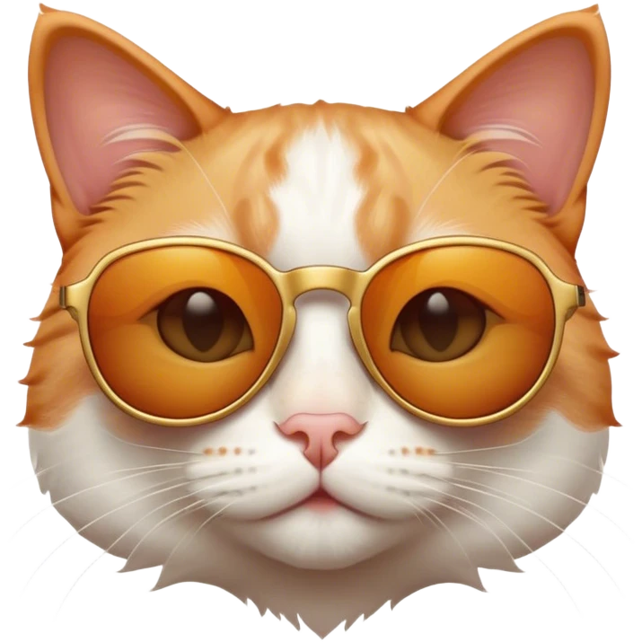 ginger-white cat wearing sunglasses emoji