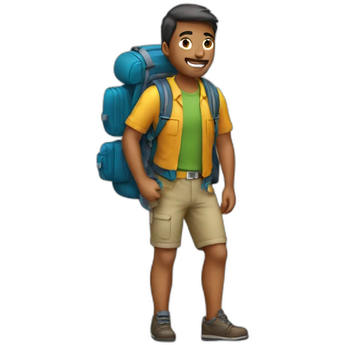 traveler with backpack emoji