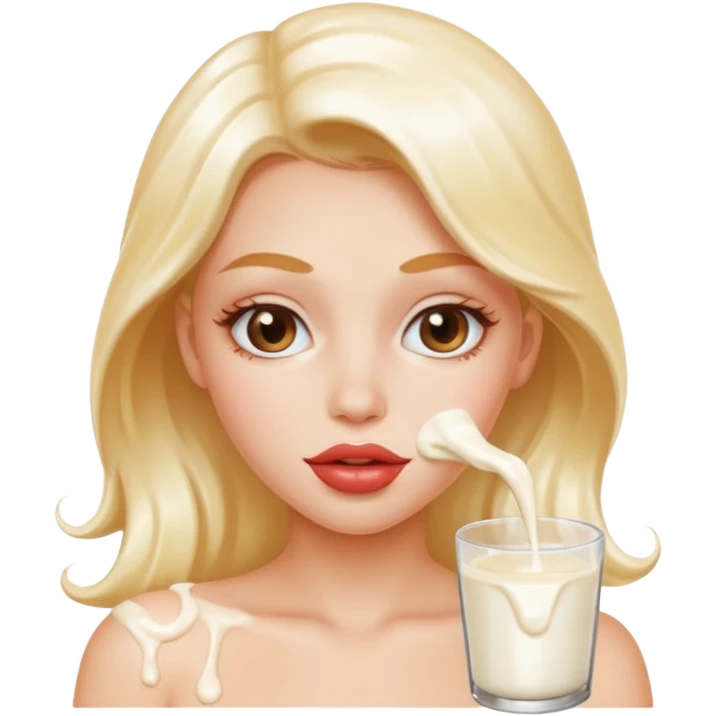 Sexy girl covered in milk emoji