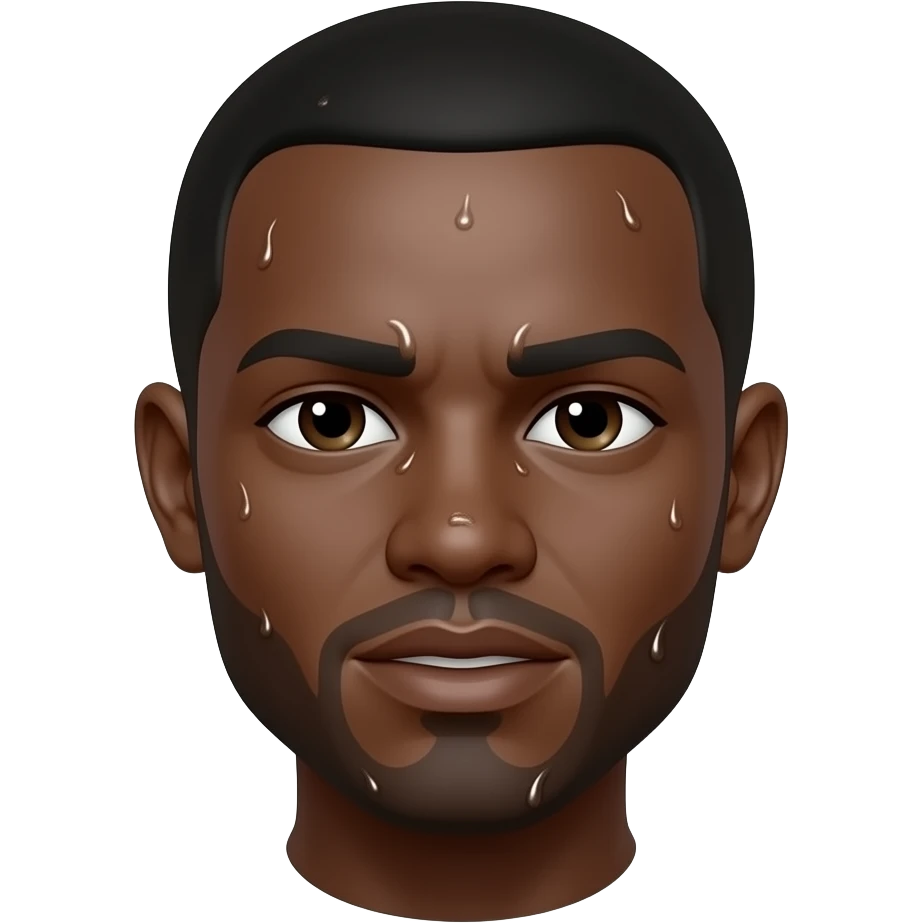 ebony face is] covered in cum emoji