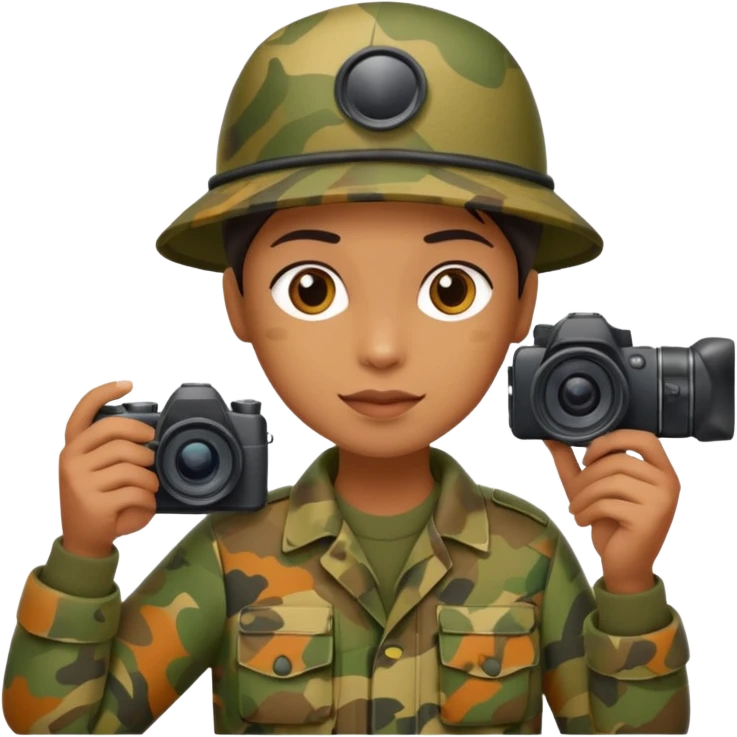 
wildlife photographer, camouflage clothe emoji