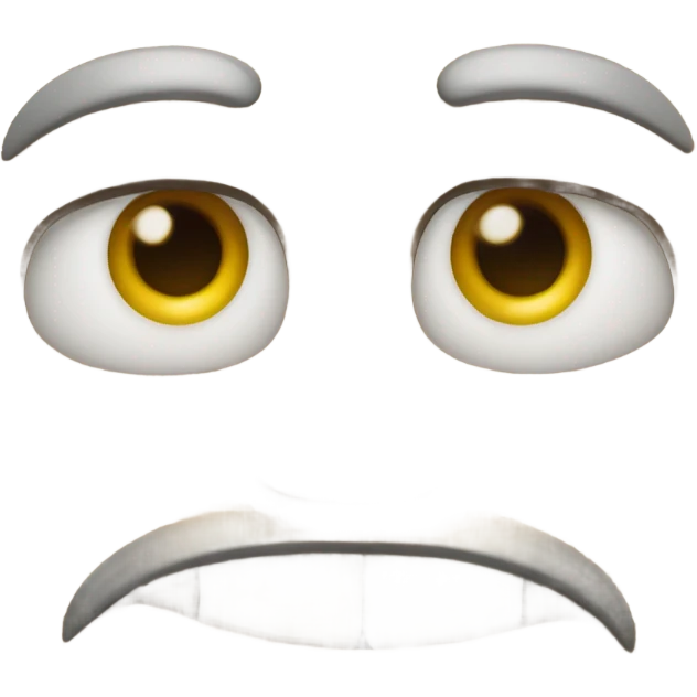 scary eyes, happy smile,  emoji