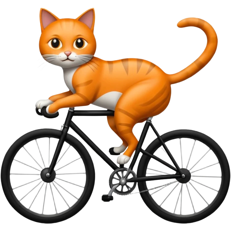 Eine Katze auf einem rennrad von vorne emoji