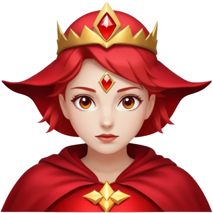 woman with red magic energy powers wearing red headpiece and cape emoji