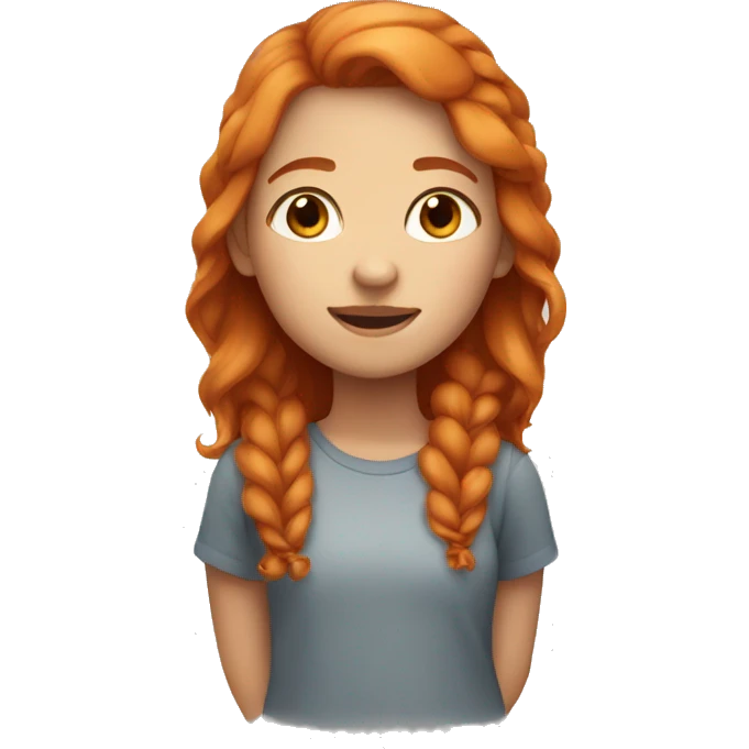 Cute girl with ginger hair emoji