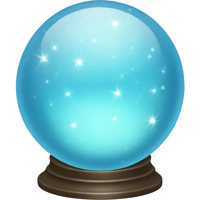 Pastel blue crystal ball sparkles emoji