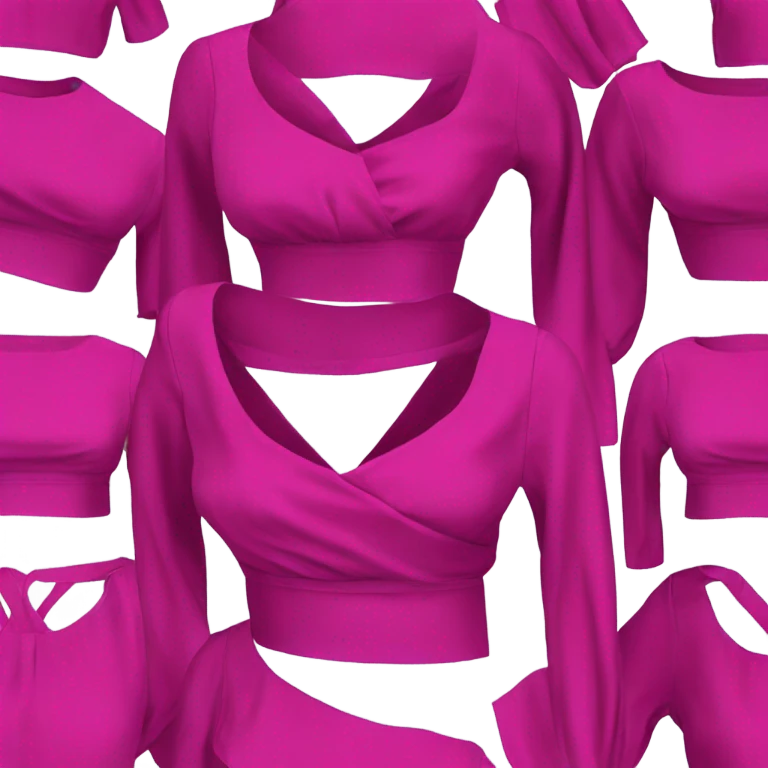 Realistic magenta cut out silk crop top blouse. emoji