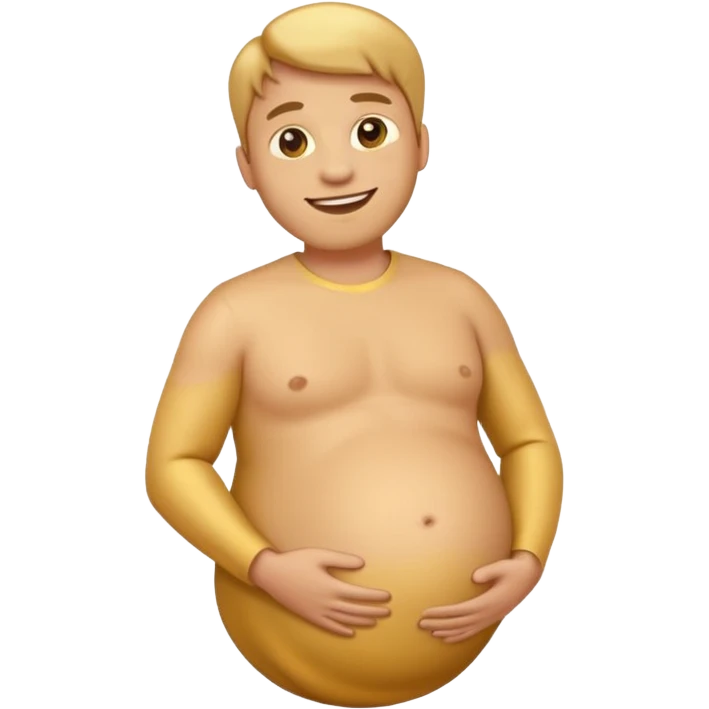 golden pregnant man emoji, sideways vertical emoji