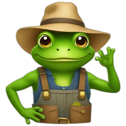 Farmer frog emoji