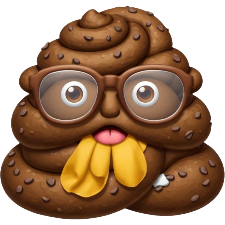 Poop with glasses emoji