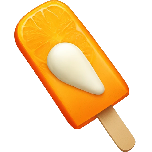 orange popsicle with cream emoji