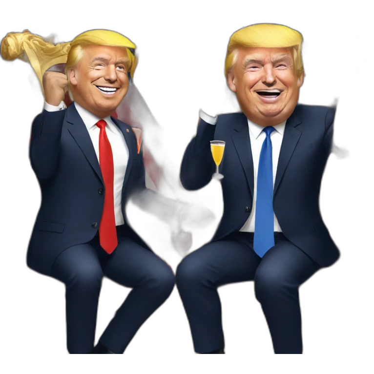 trump and macron partying emoji