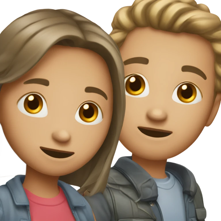 Девочка с темными волосами и шпицем emoji
