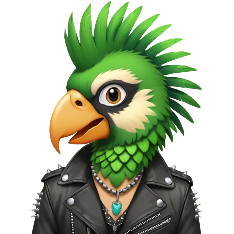 punk parrot vocalist emoji