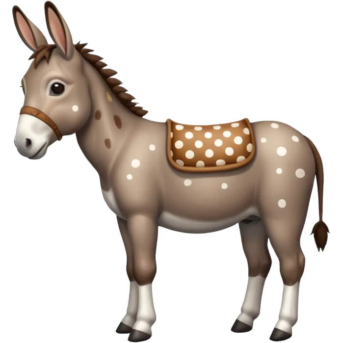 polka dots donkey full body emoji