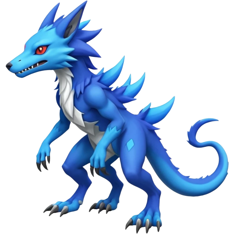  exotic colorful Sergal-Protogen-Fakémon-Pokémon-Spectrobes-Digimon-Vernid-creature (full body) emoji