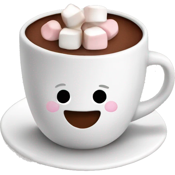 hot chocolate in a cup with marshmallows emoji