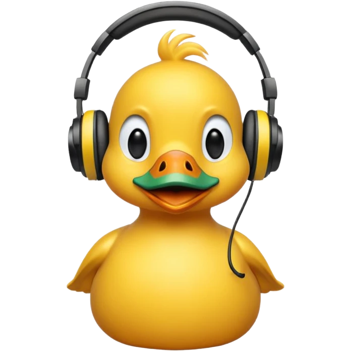 Duck listening to music emoji
