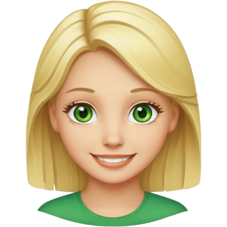 Una ragazza bionda con occhi verdi  emoji