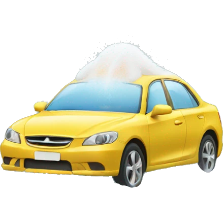 car being washed, covered in foam emoji