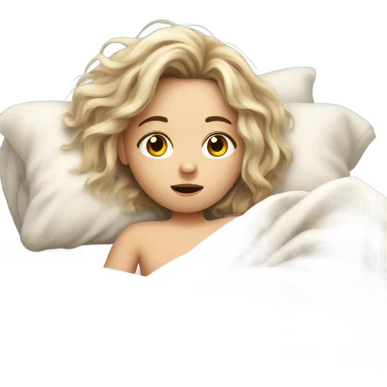 White girl sick in bed emoji