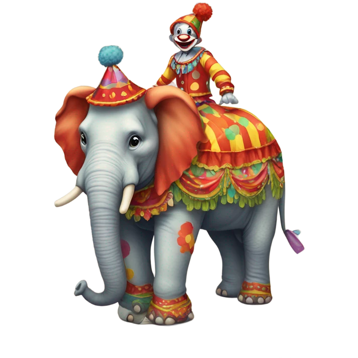A clown on a elephant  emoji