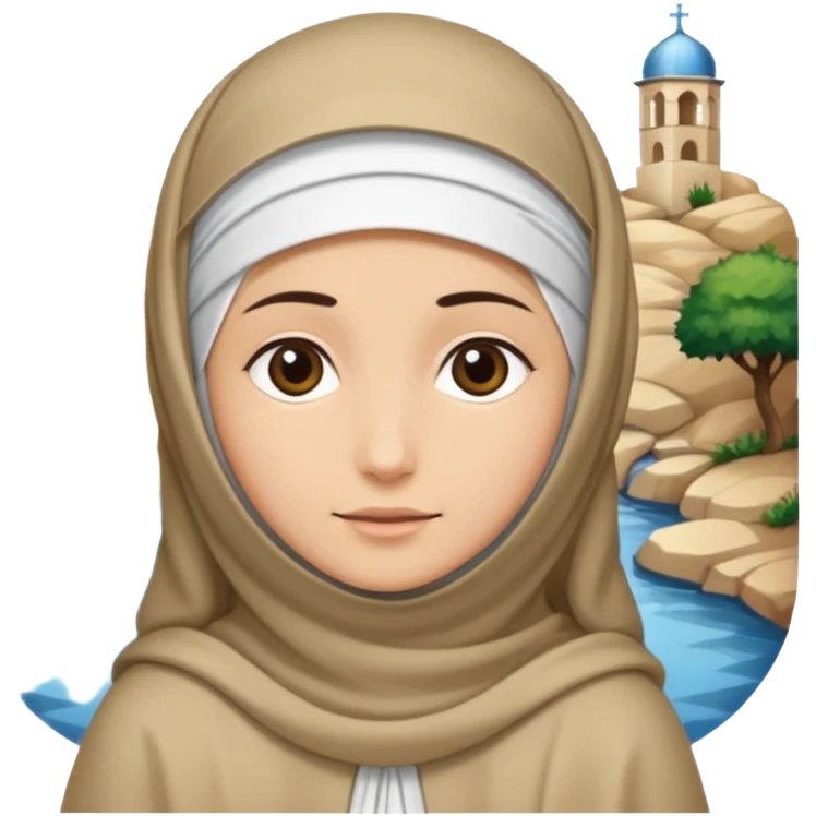 
path to the holy spring, islamic religion emoji