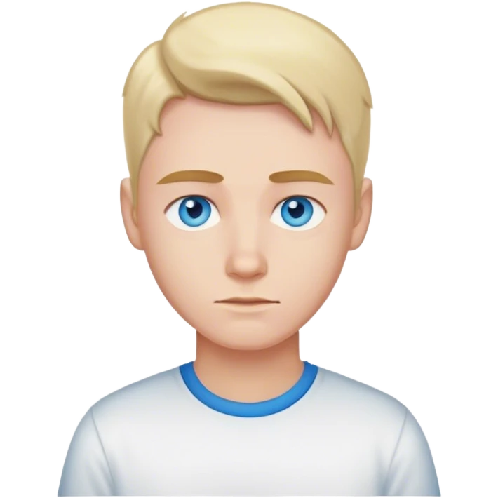 With blue eyes and a shirt  emoji
