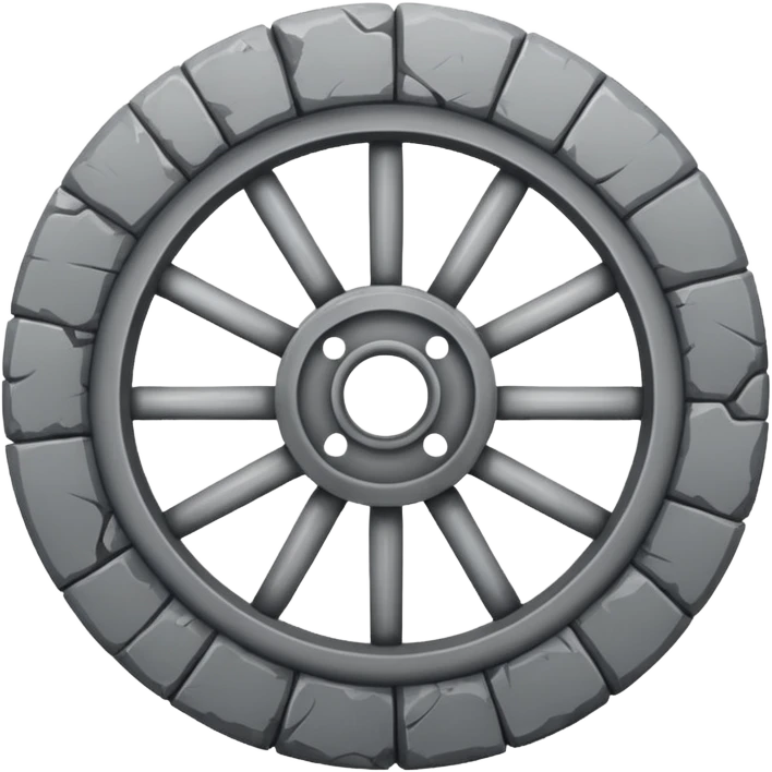 a round shaped stone Wheel emoji