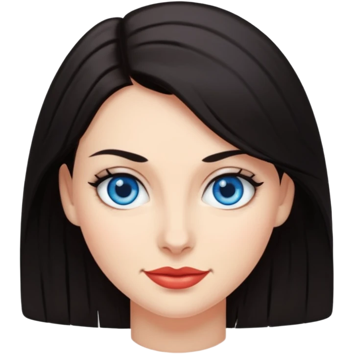 Sassy dark hair woman with blue eyes emoji