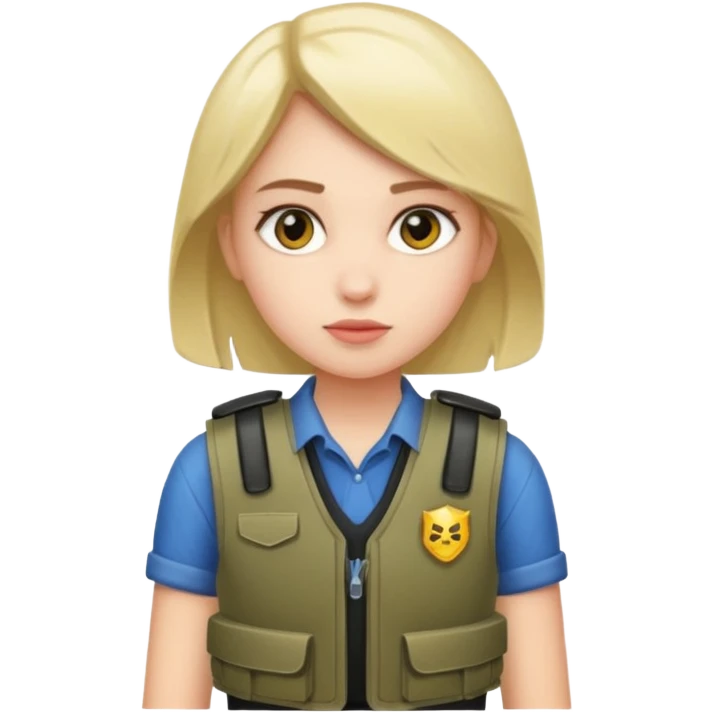Girl wearing bullet proof emoji