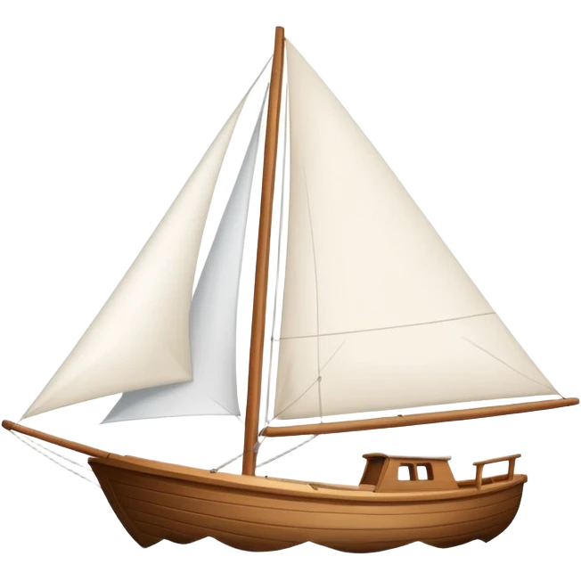 Sailboat – White sail on wooden hull emoji