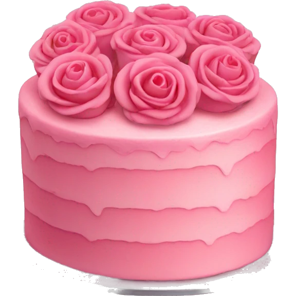 Pink cake with roses emoji